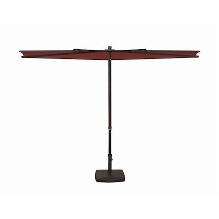 Gan Eden 9 ft. Amelia Half Polyester Umbrella, P083 Deep Red GA2650446